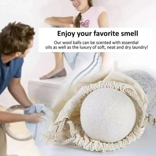 Eco-Friendly Wool Dryer Balls 6 Pack - Reusable Natural Laundry Balls