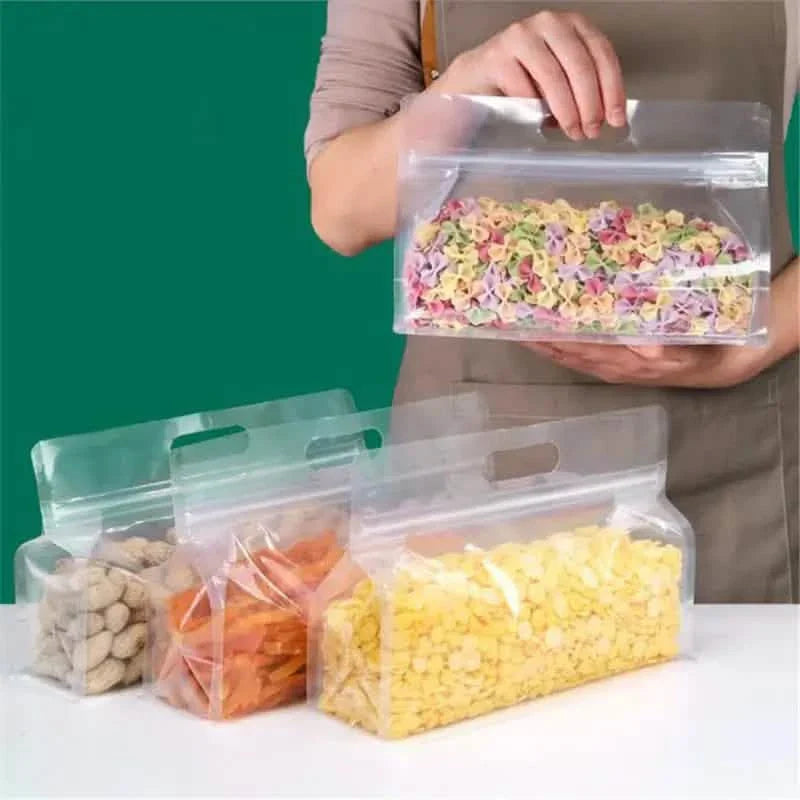 Reusable silicone food storage bags, set of 10, leakproof