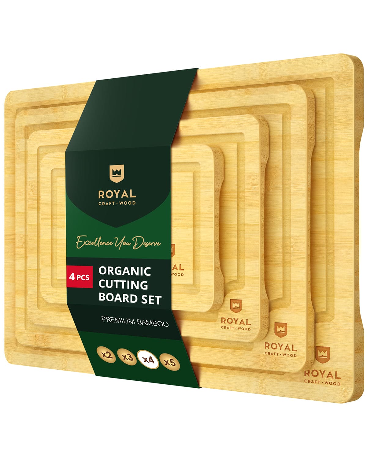 Set of 4 bamboo cutting boards