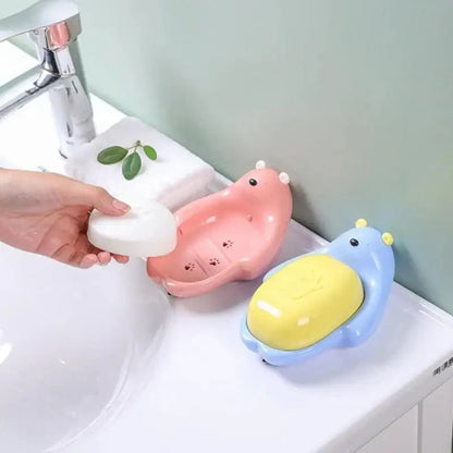 1Pcs Faucet Shape Draining Soap Dish Portable Bathroom Products Double Layer 3Colors Eco-friendly Soap Box Draining Soap Dish Sponge Holder Soap Container with Waterfall Spout for Bathroom Shower Kitchen Sink