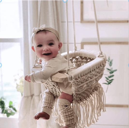 Handmade Macrame Hanging Swing – detail view
