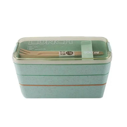 3 Layer Stackable Bento Box Lunch Kit with Spoon Fork