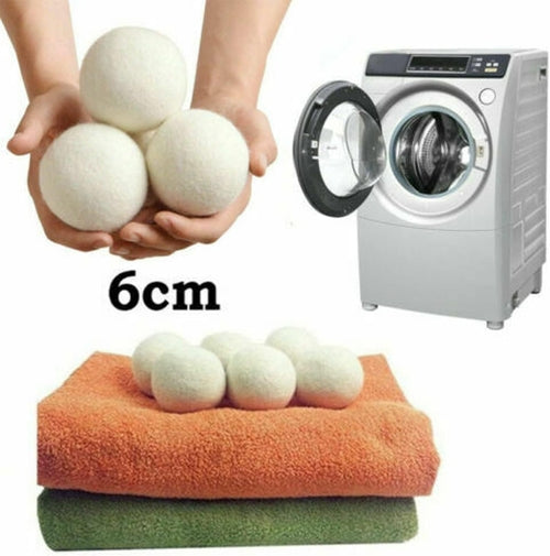Eco-Friendly Wool Dryer Balls 6 Pack - Reusable Natural Laundry Balls