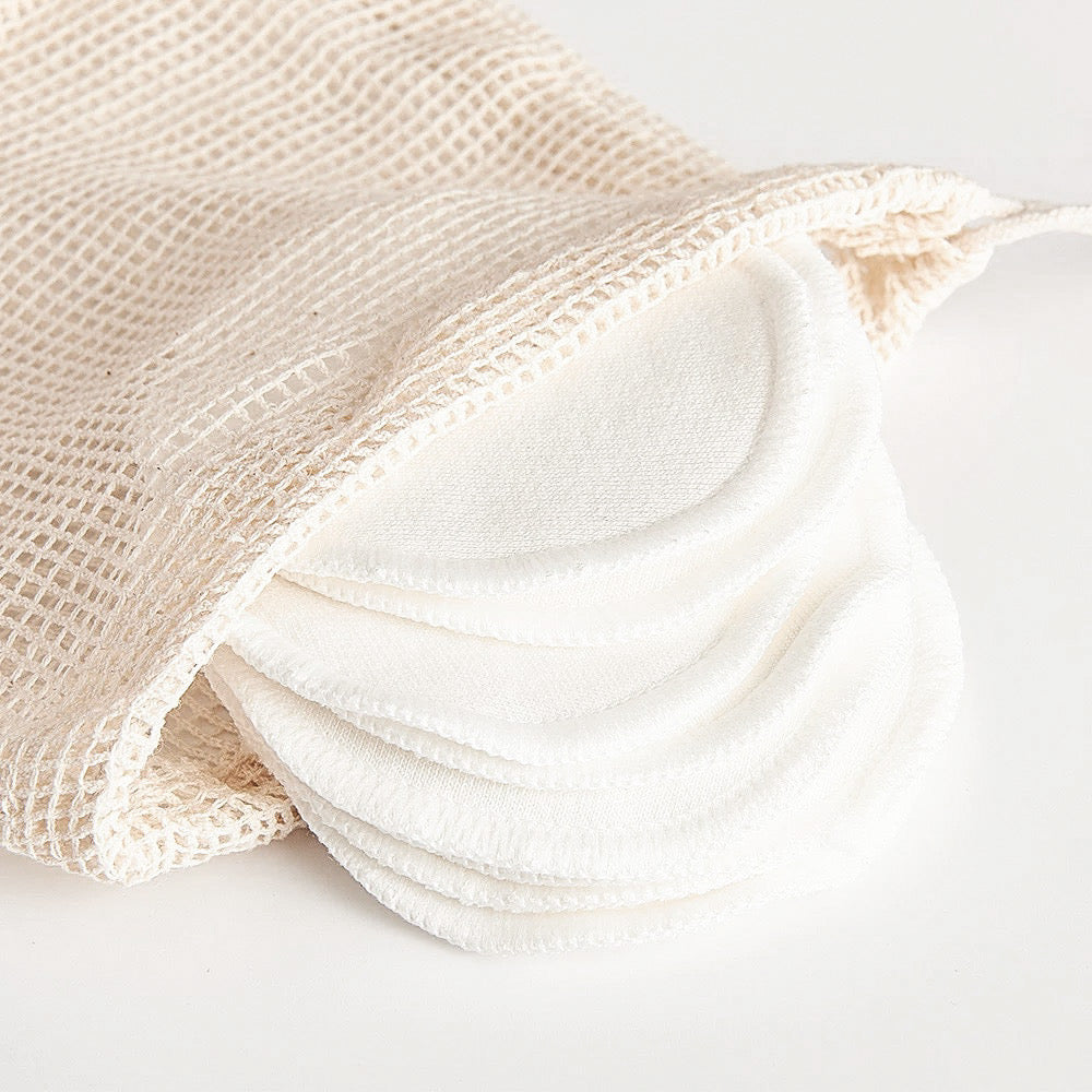 10 Reusable Organic Bamboo Cotton Facial Pads - Zero Waste Plastic