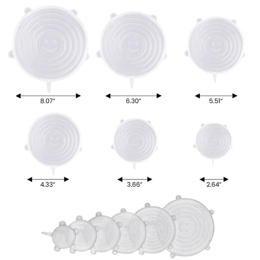Reusable Silicone Stretch Lids, Set of 6