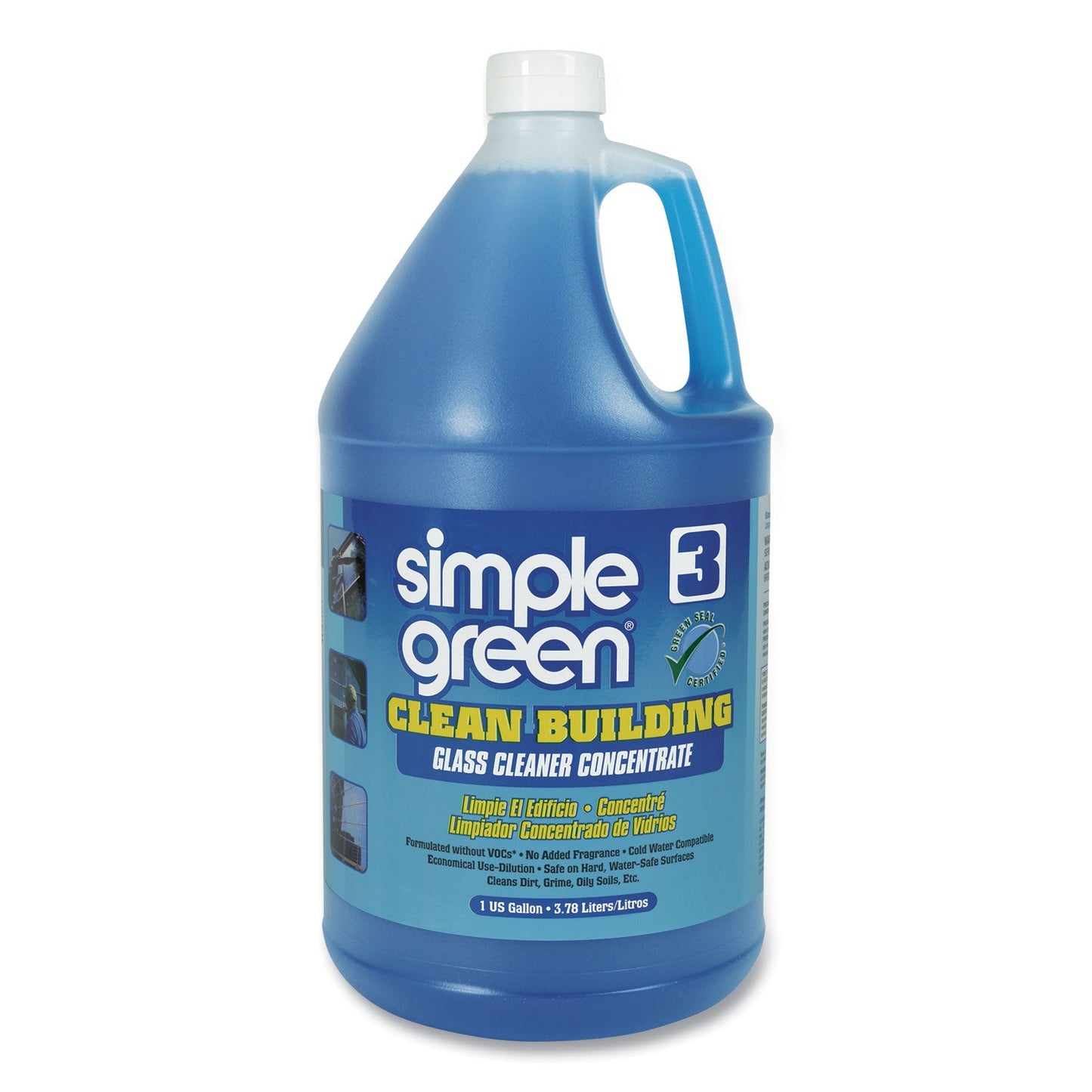 Simple Green glass cleaner concentrate, 1 gallon unscented bottle