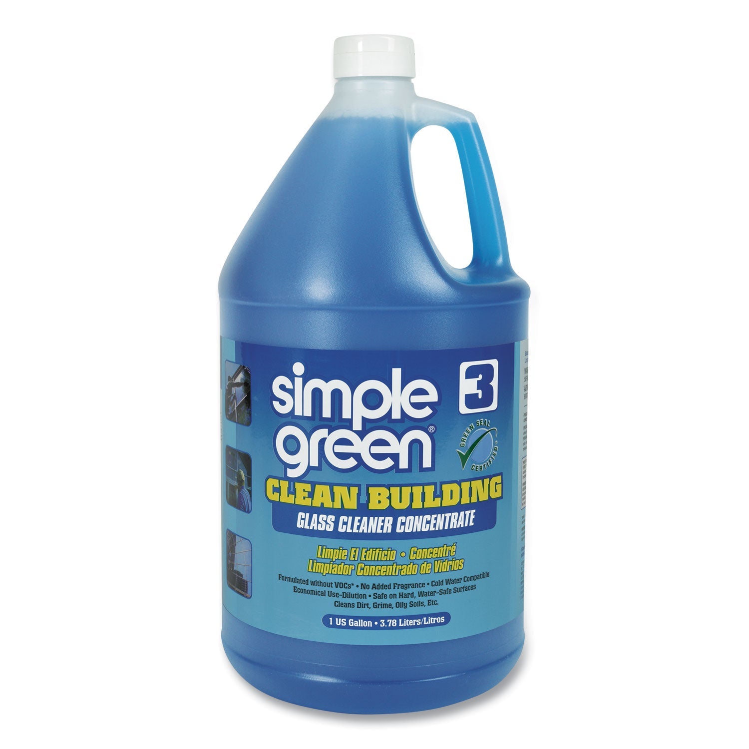 Simple Green glass cleaner concentrate, 1 gallon unscented bottle