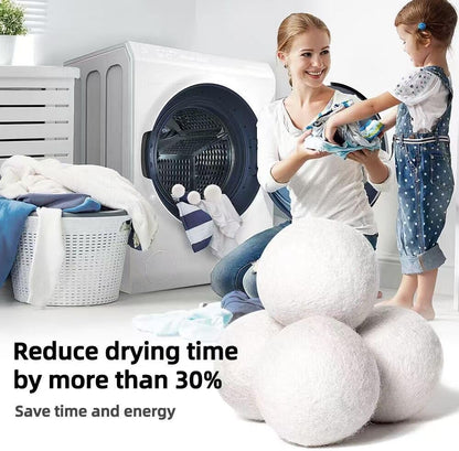 Eco-Friendly Wool Dryer Balls 6 Pack - Reusable Natural Laundry Balls