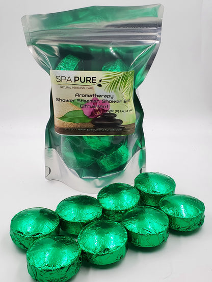 8 Aromatherapy Shower Bombs USA Made, 100% Natural/Organic Essential Oils-Transform your shower-Transform your mood