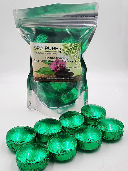8 Aromatherapy Shower Bombs USA Made, 100% Natural/Organic Essential Oils-Transform your shower-Transform your mood