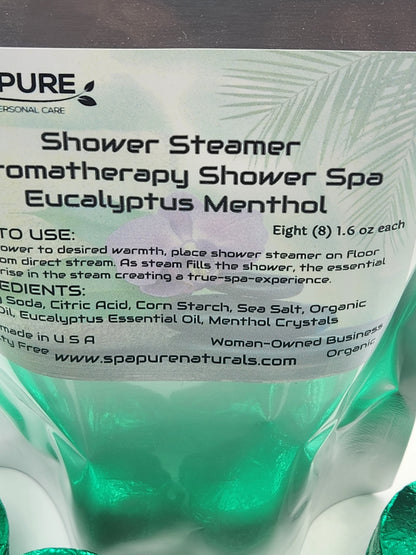 8 Aromatherapy Shower Bombs USA Made, 100% Natural/Organic Essential Oils-Transform your shower-Transform your mood