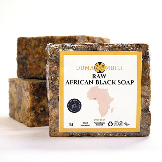 Authentic African black soap bar, organic skincare