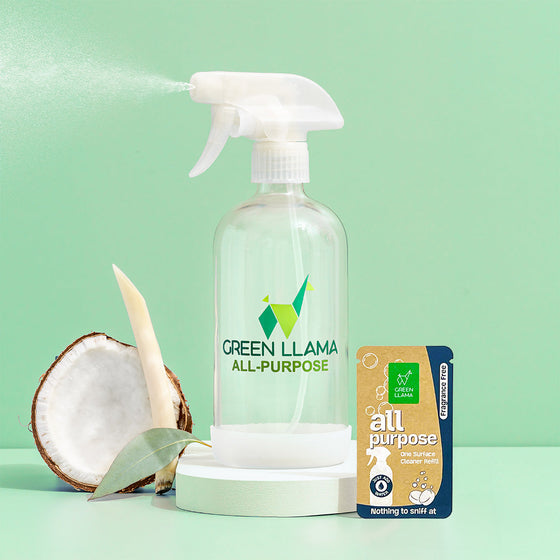 Refillable glass spray bottle kit, fragrance-free