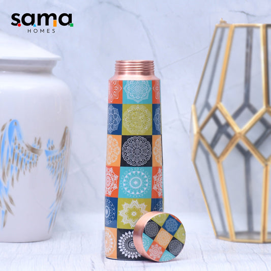 Premium Designed Copper Water Bottle Enamel Leak Proof Capacity 1000