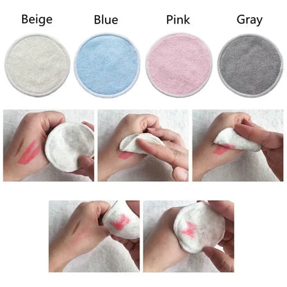 12PC Reusable Cotton Pads Washable Bamboo Makeup Remover Rounds