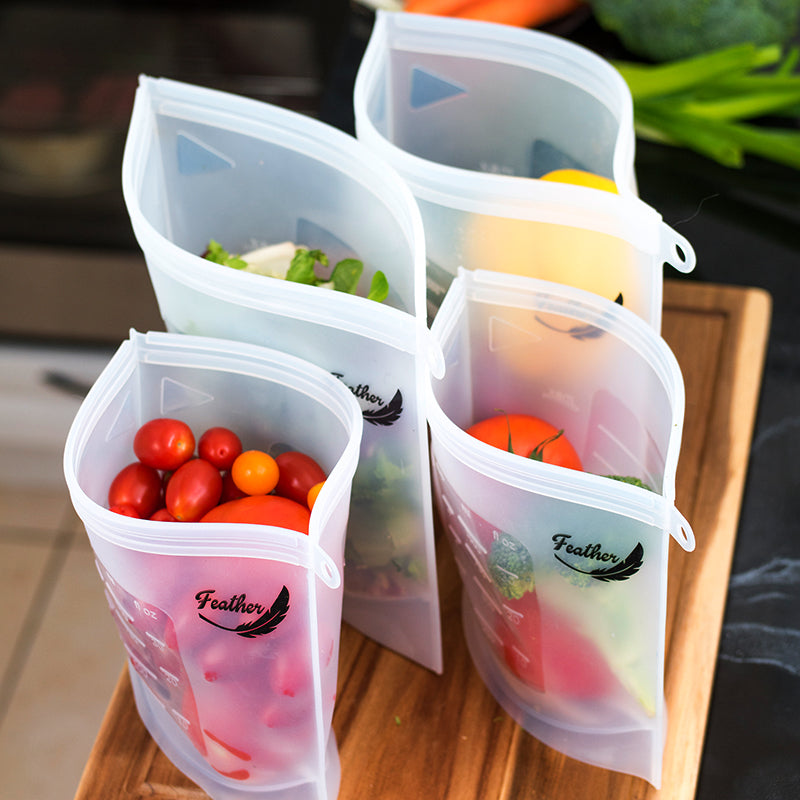 Silicone Food Storage Bags – Reusable - 4 Pack