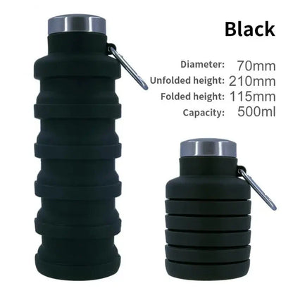 Collapsible Silicone Water Bottle - BPA-Free, Portable & Reusable for Outdoor Adventures