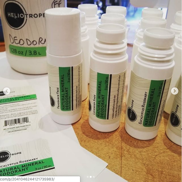 Natural deodorant bottles showing the product packaging