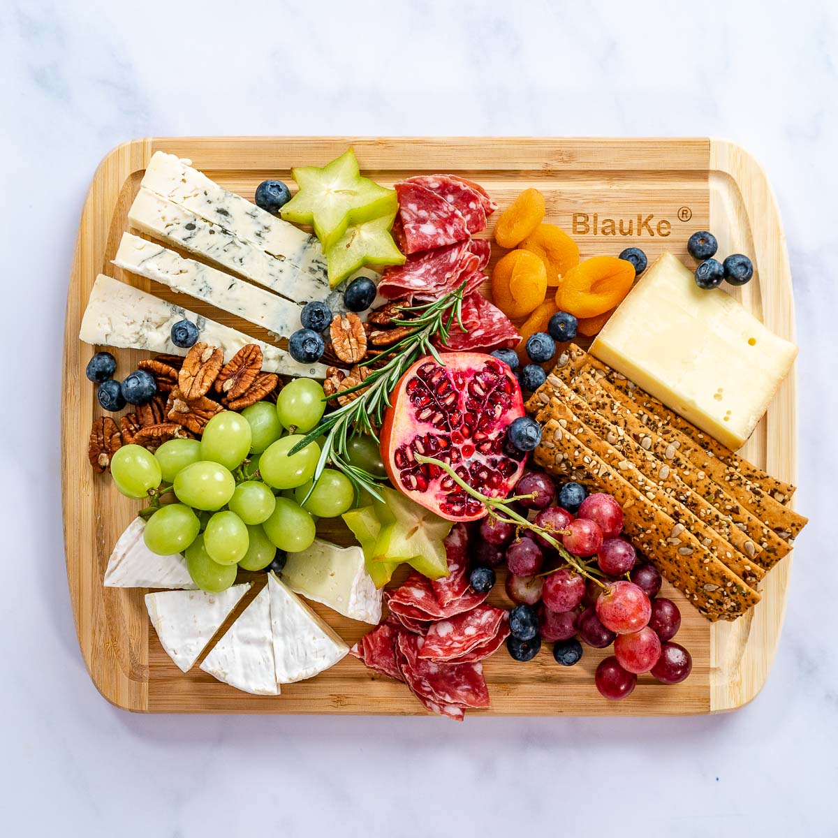 Large Bamboo Cutting Board 14x11 with Juice Groove Serving Tray