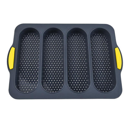 Baking Mold Food Grade 4 Grids Baguettes Silicone Mould Tray Anti-scalding Non-stick Bread Cake Molds Kitchen Tool Accessories Mold For Bread Baking  Loaves Bake Mold Loaf Muffin Pan Kitchen Baking Tools