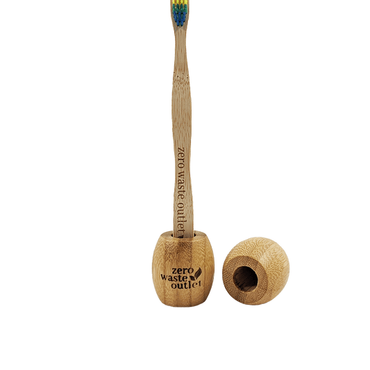 Bamboo Toothbrush Stand - Single Holder – detail view