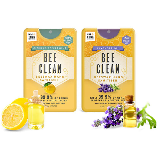 Bee Clean beeswax hand sanitizer, two scent options