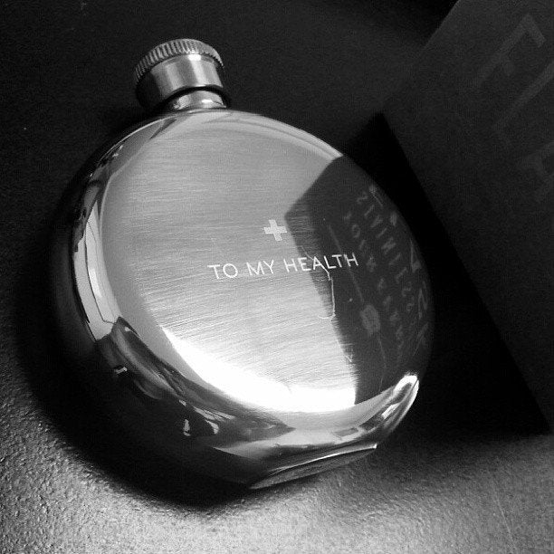 "To My Health" Engraved Stainless Steel Flask