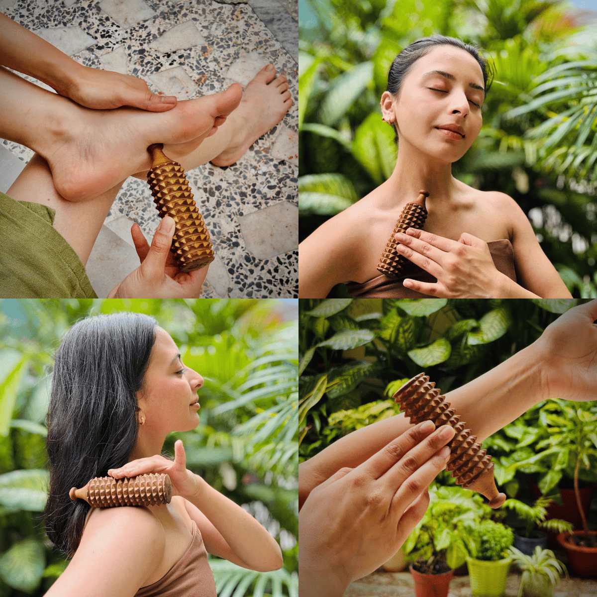 Wooden Porcupine Massage Roller – Acupressure & Reflexology Tool