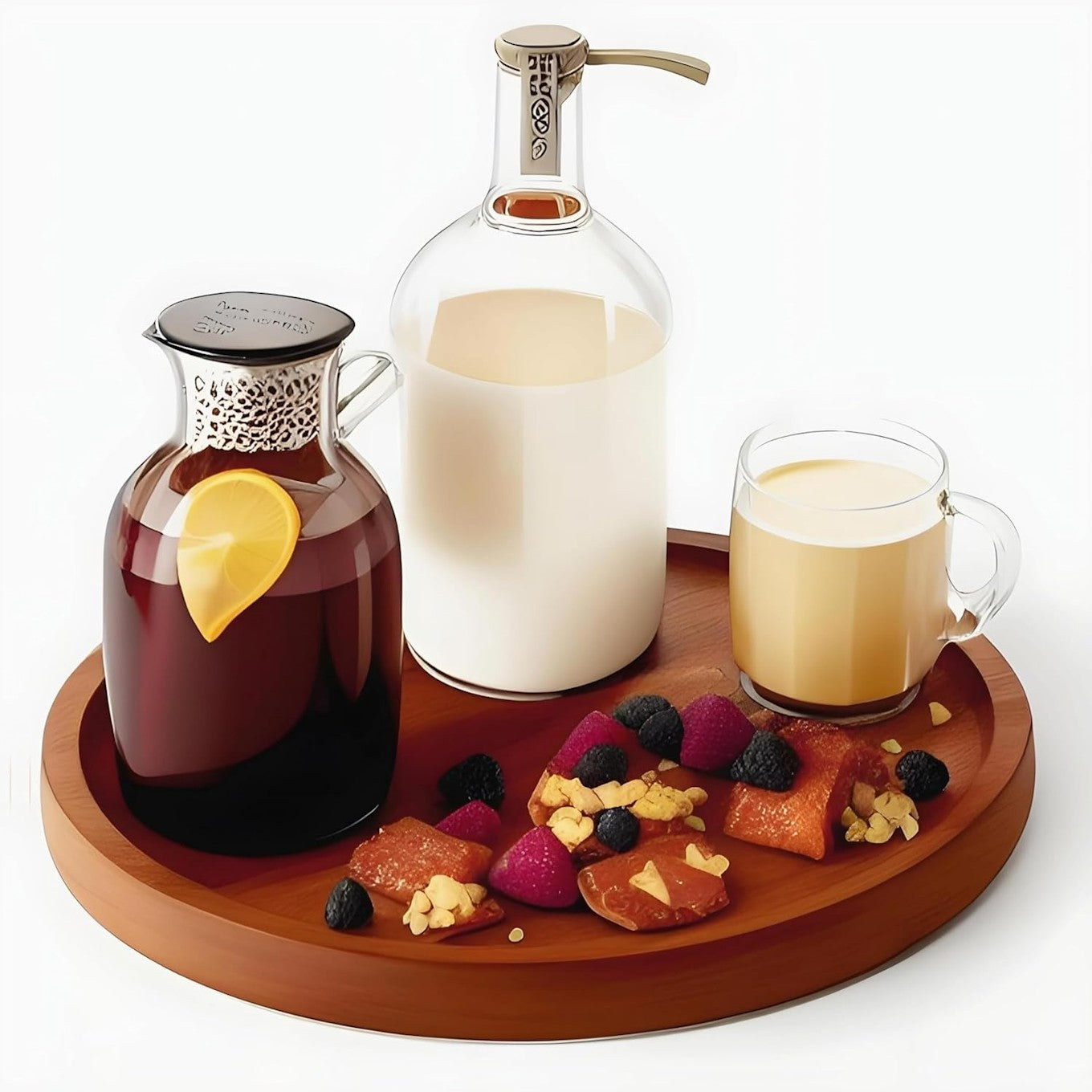 Round Wooden Serving Tray for Home