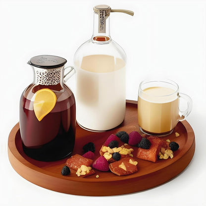 Round Wooden Serving Tray for Home