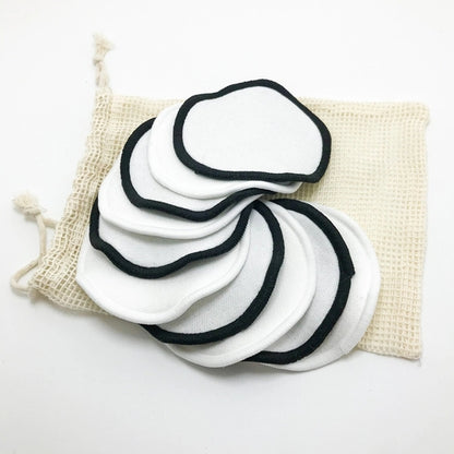 10 Reusable Organic Bamboo Cotton Facial Pads - Zero Waste Plastic