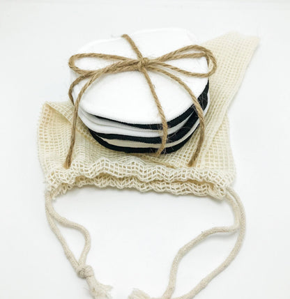 10 Reusable Organic Bamboo Cotton Facial Pads - Zero Waste Plastic