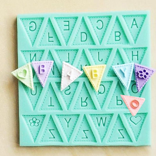 Alphabet letter silicone baking mold for cakes and candy