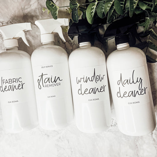 32oz Refillable White Plastic Cleaning Dispenser Bottle Reusable