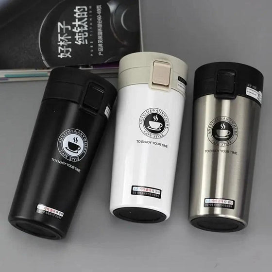 Travel coffee mug, stainless steel vacuum insulated